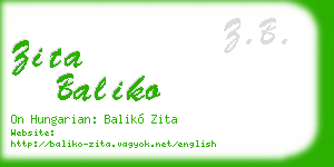 zita baliko business card
