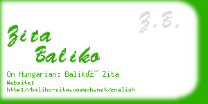 zita baliko business card